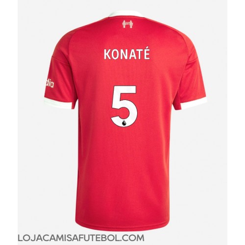 Camisa de Futebol Liverpool Ibrahima Konate #5 Equipamento Principal 2025-26 Manga Curta